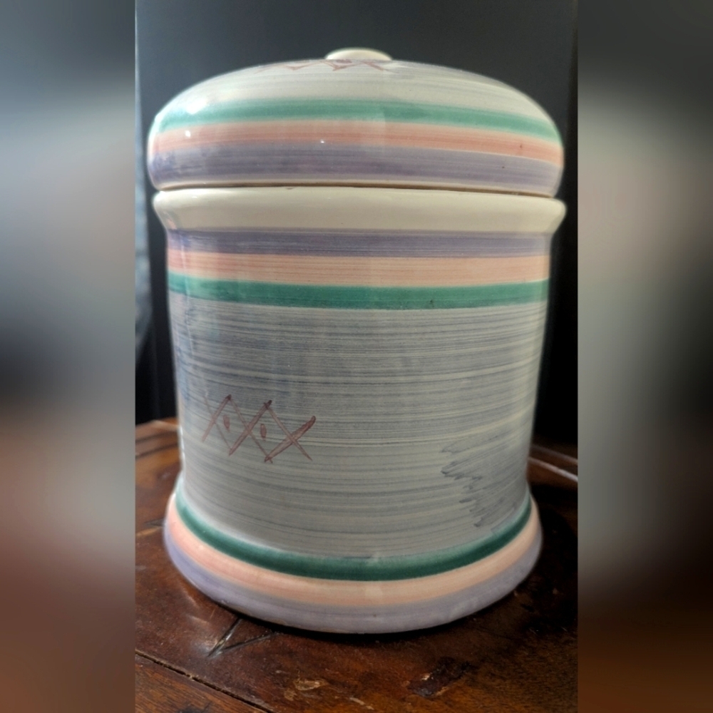 Caleca Hand Painted Large Canister with lid Made in Italy